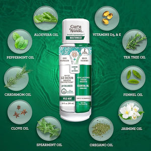 GuruNanda Dual Barrel Breath Harmonizer Mouthwash - Freshens Breath - Alcohol &amp Fluoride Free with Sodium Chlorite &amp Essential Oils - Wild Mint Flavor 3 Pack