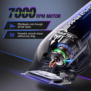 SUPRENT Hair Clippers for Men Cordless Hair Clippers Set with Type-C Rechargeable 7000 RPM Powerful Haircutting Clippers