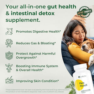 ParaProteX ? para Protect Formula ? for Gut Health &amp Natural Detox ? Herbal Cleanse for Humans ? with Clove Black Walnut &amp More ? Natural Dewormer &amp Digestive Support ? 100 Vegan Tablets