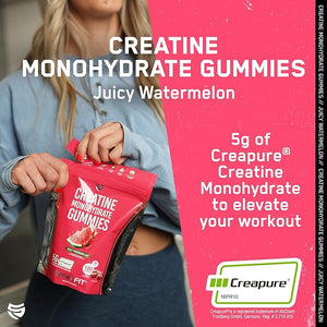 SteelFit Creapure Creatine Monohydrate Gummies for Men &amp Women Juicy Watermelon - Gym Workout Nutritional Supplements for Muscle Gain Brain Health &amp Strength Building Dietary Supplement 120