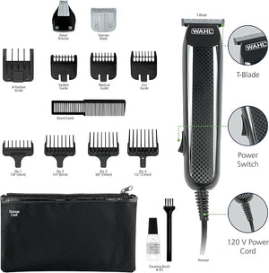 Wahl PowerPro Corded Detailer Trimmer Kit for Mens Grooming ? for Beard Mustache Stubble Ear Nose &amp Body Grooming ? Model 9686