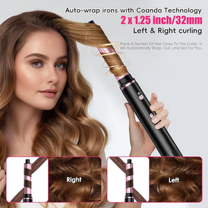 SKIMI 110000 RPM Brushless Motor Hair Dryer Brush - 5 Muti-Styler for Fast Drying Curling Volumizing &amp Straightening | High-Speed Hot Air Brush for All Hair Types (Black &amp Blush Red)