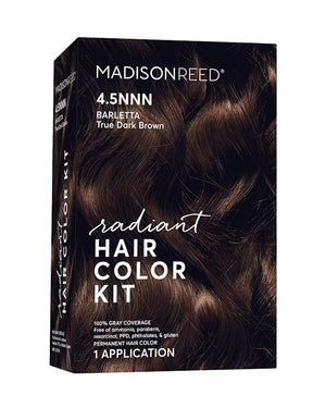 Madison Reed Radiant Hair Color Kit | 4.5NNN Darkest Brown with Warm Tones (Barletta Brown) 100% Maximum Gray Hair Coverage | Permanent Hair Dye for Resistant Grays | PPD-Free &amp Ammonia-Free |1 Pa