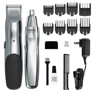 Wahl Groomsman Rechargeable Beard Trimmer kit for Mustaches Nose Hair and Light Detailing and Grooming with Bonus Wet/Dry Battery Nose Trimmer ? Model 5622v
