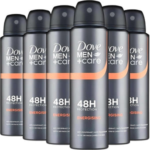 Dove Men + Care Antiperspirant Deodorant Spray 6 Pack Energising Mandarin Scent Long Lasting 48 Hour Odor Protection 5 oz. Each