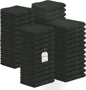 Avalon Towels Cotton Washcloths ? (Pack of 48) Size 12x12 Inches 100% Ring Spun Cotton Soft &amp Absorbent Face Towels Gym Towels Hotel and Spa Quality Reusable Fingertip Towels (Grey)