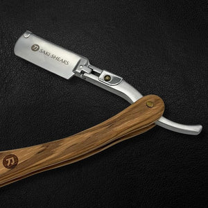 Straight Edge Shaving Razor with Disposable Blades For Classic Men's Shaving (Light Brown)