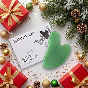 Mount Lai Jade Gua Sha Facial Tool ? The Stone of Eternal Youth ? 100% Genuine Jade Stone Face Sculpting Tool for Lymphatic Drainage Puffiness Reduction &amp Timeless Radiance