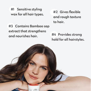 No nothing Hair Styling Wax For Sensitive Skin - Extra Strong Hold With Flexible Finish Paraben Fragrance Free Vegan Hypoallergenic Texturing For Damp &amp Dry Hair Men &amp Women