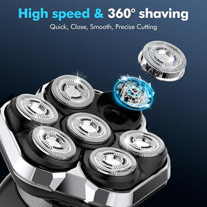Head Shavers for Bald Men 2025 Upgraded Magnetic Head Shaver Waterproof Wet/Dry Bald Head Shavers for Men 6-in-1 Shaving Kit Electric Shaver