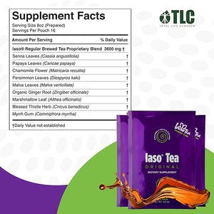 Iaso Brewed Tea (Original) - TLC Cleansing Tea &amp; Refreshing Drink Formula for Balanced Lifestyle - 20 Convenient Sachets (10 Pack)