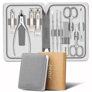 DEOU Kit Grooming Nail Clippers Set 11 in 1 Stainless Steel Professional Manicure Kit Nail Clippers Set for Women 11pcs Luxurious Personal Care Manicure Nail Gift Set for Travel or Home