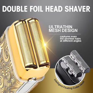 RESUXI Hair Clippers for Men &amp Electric Razor Shavers SetCordless Hair/Beard Trimmers Grooming KitHair Liners Clippers for Hair Cutting Barbers SuppliesLCD Display 2 Foil Head