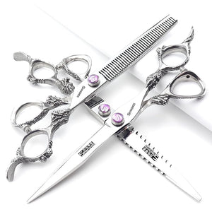 6/7/7.5/8/9-inch professional hair clipper set, stainless steel sharp hair clippers, hairdresser specific scissors (7 in-3pc-A)