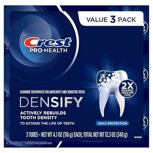 Crest Pro-Health Densify Toothpaste Daily Protection with Fluoride for Anticavity and Sensitive Teeth, 4.1oz (Pack of 3)