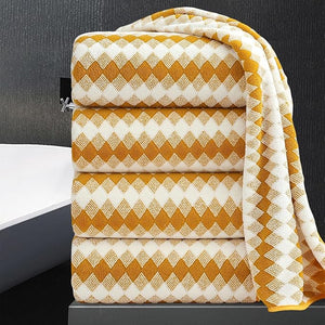 4 Piece Bath Towel Set Oversized Bath Sheet 35"x70" Bathroom Towel Extra Large Bath Towel Set Soft Highly Absorbent Quick Dry Premium Bath Towel for Bathroom Shower Spa Gym Hotel,Golden Brown