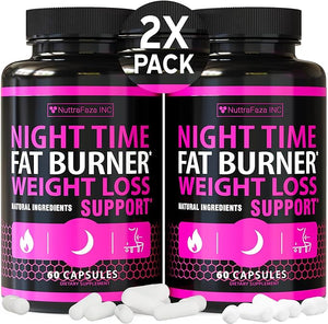 (2 Pack) Night Time Weight Loss Pills for Women - Advanced Weight Loss Supplement - Fat Burners for Women - Diet Pills That Work Fast - Belly Fat Burner - Appetite Suppressant - Made in USA