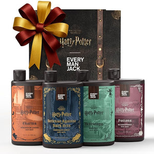 Every Man Jack Harry Potter Collectors Body Wash Gift Set - Includes 4 Body Washes with Clean Ingredients &amp Hogwarts Inspired Scents - Forbidden Forest Charms Herbology Potions
