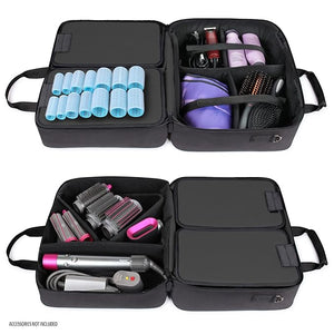 USA GEAR Large Hair Stylist Bag - Barber Case Compatible with Dyson Airwrap Styler Barber Clippers Hair Brush Barber Cape and More Barber Accessories - Scratch Resistant &amp Customizable Interio