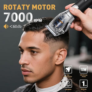 FADEKING¢ç Professional Hair Clippers for Men, Cordless Hair Clippers and Beard Trimmer for Men, Professional Barber Clippers for Hair Cutting and Beard Shaping &amp; Grooming (Silver Black)