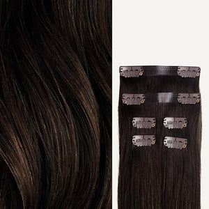 Luxy 100% Remy Human Hair Extensions for Thin Hair Thinning Hair Fill-Ins ? 6 Seamless Wefts Multi-Dimensional Color Blend - Natural-Looking Volume &amp Coverage 50 grams 12 Mocha Brown Balayage