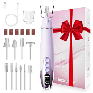 Professional Manicure Pedicure Kit Electric Nail Grinder10 Speeds Cordless Nail Drill with LED Light Nail File with LED DisplayWider Grinder for Toenail Hand Feet Care for Women Men