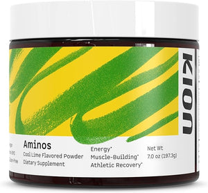 Kion Aminos Essential Amino Acids Supplement - Amino Acid Powder Amino Energy Powder Essential Energy Without Caffeine Essential Amino Acids BCAA EAA - 30 Servings Cool Lime