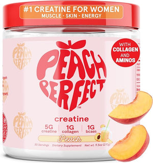 Peach Perfect Creatine Monohydrate Powder Glute Builder Creatine for Women with Collagen BCAAs 5g Vegan Micronized Creatine per Serving for Energy Muscle Support 30 SVG Peach Flavor