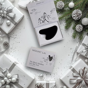 Mount Lai Obsidian Gua Sha Facial Tool ? The Stone of Transformation ? 100% Genuine Black Obsidian Stone Face Sculpting Tool for Lymphatic Drainage, Puffiness Reduction &amp; Jaw Tension Relief