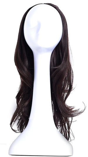 Onedor 22 Semi Curly Hair Women Ladies 3/4 Half Wig Premium Japanese Synthetic fibers Wigs with Secured Mesh Head Cap (2/33)