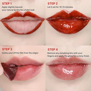 Peel Off Waterproof Lip Tattoo 6g - 24h Long Lasting Korean Lip Stain, Transfer Proof Matte Blush Red with plumping effect (Ballerina PInk)