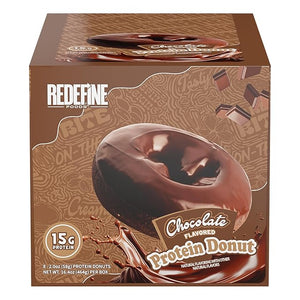 Redefine Foods Chocolate Protein Donut - 8 Count - Chocolate Flavor - 15g of Protein Per Serving - No Artificial Ingredients