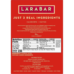Larabar Cashew Cookie Gluten Free Vegan Fruit &amp Nut Bar 1.7 oz Bars 16 Ct