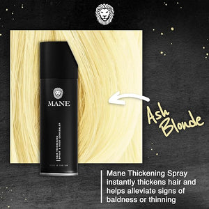 Mane Hair Thickening Spray &amp Root Touch Up Instantly Thicker Hair for Men &amp Women Fill in Hairlines and Hide Thinning and Fine Patches - Ash Blond 12 Colors (6.76 oz)