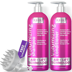 Volumizing Shampoo and Conditioner Set for Fine Hair | Hydrating Nourishing Boosts Volume Texture and Shine | Ideal for Thinning and Limp Hair | 10.14 fl.oz (Pair of 2)