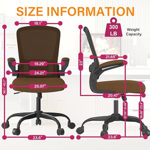Mimoglad Office Chair Ergonomic Desk Chair with Adjustable Lumbar Support High Back Mesh Computer Chair with Flip-up Armrests-BIFMA Passed Task Chairs Executive Chair for Home Office