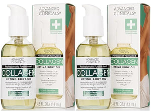 Advanced Clinicals Hydrating Collagen Oil For Body &amp After Shower | Visible Anti Aging Moisturizing Collagen Body Oil For Women &amp Men Helps Soften Appearance Of Crepe Skin &amp Wrinkles 3.8