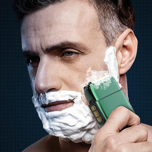 Electric Razor for Men Face, Bazivve Electric Shavers for Men, Foil Shaver with 3 Adjustable Speeds, Rechargeable Waterproof Close Shave Trimmer with LED Display for Face/Beard/Head Shavers (Green)