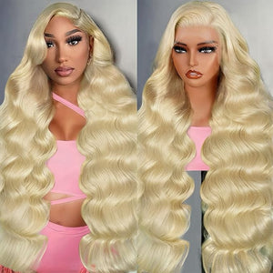 Blonde Wig Human Hair 200 Density 613 13x6 Lace Front Wig Human Hair Body Wave Blonde Lace Front Wigs Human Hair Pre Plucked 613 HD Lace Frontal Wig 13x6 Lace Front Wig 22 Inch