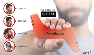 Revo Haircut Kit - Beard Hair Goatee and Neckline Shaving Template Guide - Perfect Hairline Lineup and Beard Shaping Tool - Hair Cutting and Grooming Kit - Barber Supplies