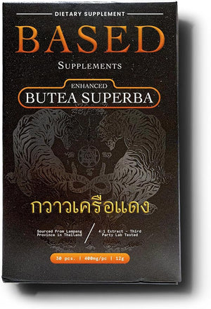 Based Supplements Butea Superba Extract - Traditional Thai Herb for Men's Vitality Focus &amp Energy - Premium Root Powder with Natural Flavonoids