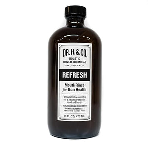 Dr. H. &amp Co. Dentist Formulated Refresh Mouthwash - All Natural Herbal and Holistic Mouth Rinse for Healthy Gums and Teeth (16oz)