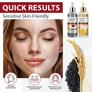 Black Rice Exfoliant+Rice Ampoule ExfoliantExfoliating Face Scrub &amp Body Scrub Dead Skin Cells Blackheads Remover For All Skin Types Korean Skin Care 100ml