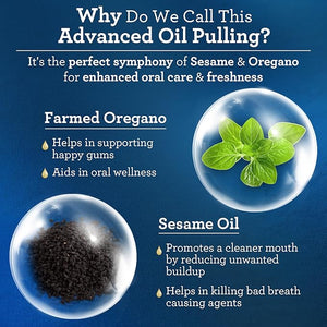 GuruNanda Advanced Oil Pulling Mouthwash for Enhanced Oral Care with Sesame &amp; Oregano Oil, Promotes Deep Cleaning for Healthy Teeth &amp; Gums, with Toothbrushes &amp; Tongue Scrapers, Alcohol-Fre