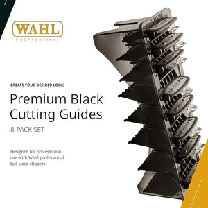 Wahl Professional Premium Cutting Guides #1-#8 with Organizer Secure Fit Durable Metal Clips