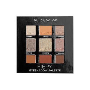 Sigma Beauty On-the-Go Eyeshadow Palette - Fiery - 9 Bold Eyeshadow Shades in Matte Shimmer and Metalic Finishes - Highly Pigmented Vegan Eye Makeup Palette - Clean Beauty Products