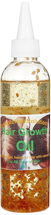 Organic Hair Solution-Hair Growth Oil Scalp &amp; Hair Strengthening -For Stronger, Thicker Longer Hair-for Split Ends and Dry Scalp- Peppermint-Avocado-Castor-Tea Tree-Jojoba-Mustard-Argan(8oz)