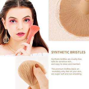 Docolor Makeup Brushes 17+2 Pcs with Makeup Bag and Makeup Sponge and Brush Protector Morandi Makeup Brush Set Premium Synthetic hair makeup brush Wooden handle Gift Box