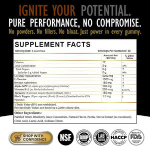 Creatine Monohydrate Gummies for Men &amp Women - Sugar Free &amp Vegan Advanced Formula W/L-Taurine + Vitamin B12 - for Muscle Strength Muscles Builder Recovery Energy Boost Pre-Workout Supplem