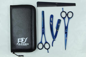 Professional Hair Cutting Kit ? 7 Right-Handed Scissors Thinning Shears Straight Razor Comb &amp Case ? 440C Japanese Steel for Barbers Precision Texturizing for Salon &amp Home Use